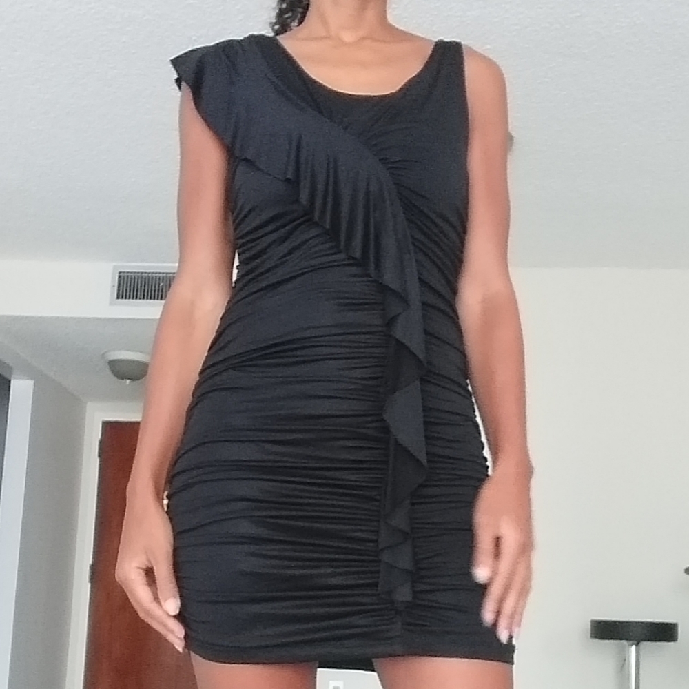 Bebe ruffled mini dress